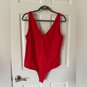 NEVER WORN - Red V-Neck Bodysuit Size XXL